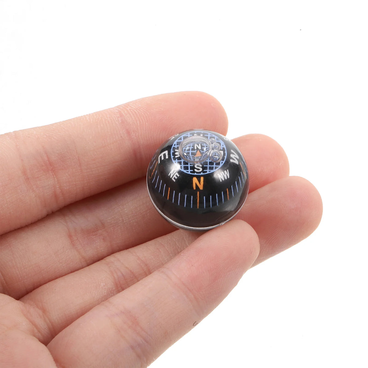 Mini Spherical Compass Black Dashboard Ball Compass for Cars Motorcycles Boats Accurate Navigation Tool for Outdoor Adventures