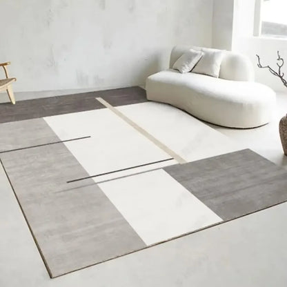 VIKAMA Flannel Carpet Modern Light Luxury Living Room Mat Bedroom Bedside Rug Simple Mat Large Rug Non-slip Washable Home Decor