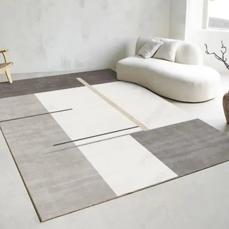 VIKAMA Flannel Carpet Modern Light Luxury Living Room Mat Bedroom Bedside Rug Simple Mat Large Rug Non-slip Washable Home Decor