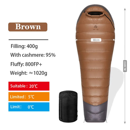 Winter Camping Sleeping Bag 800+FP Goose Down Ultralight Warm Sleeping Bag Outdoor Hiking Lightweight Waterproof Dleeping Bags