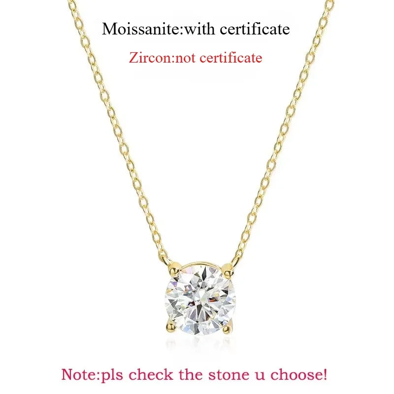 Smyoue 1-5CT Rose Gold Color Moissanite Necklace for Women D Color Sparkling Classic Lab Diamon Pendant Sterling Silver 925 100%