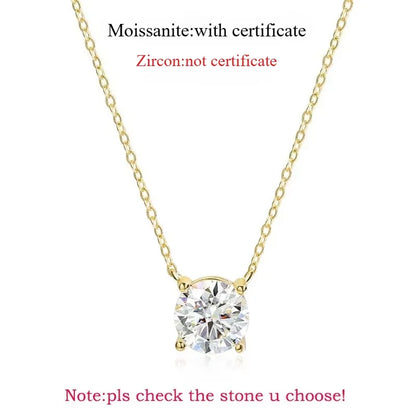 Smyoue 1-5CT Rose Gold Color Moissanite Necklace for Women D Color Sparkling Classic Lab Diamon Pendant Sterling Silver 925 100%