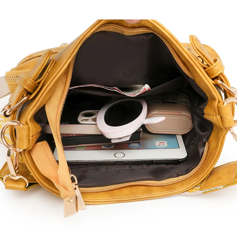 Designer Luxury Handbags 2025 New Vintage Soft Leather Tote Bags For Women Multi-pocket Shoulder Messenger Bags High quality Sac
