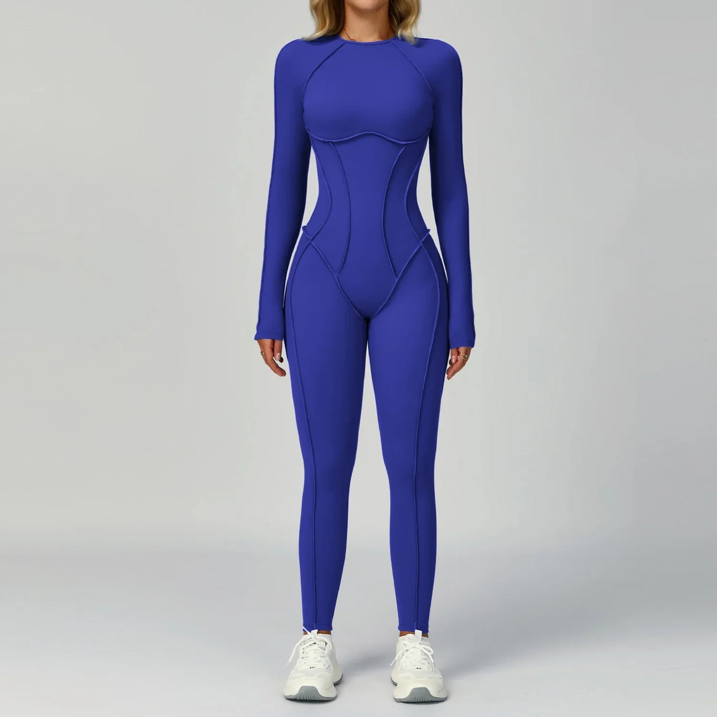 Sexy Hollow Back Long Sleeve Yoga Jumpsuit Women Quick Dry One-piece Yoga Suit Gym Training Leggings Playsuit Slim Fit Bodysuits