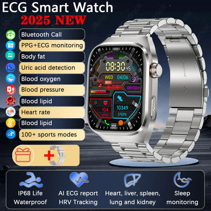TK16 Smart Watch Men 2.04 Inch Amoled Bluetooth Call AI Voice ECG Health Monitoring SOS Sports Fitness Tracker Women Smartwatch
