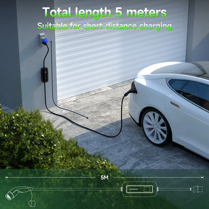 Puppyfc 7KW EV Charger Portable Cable Type2 IEC62196-2 Type1/GBT Electric Car Wallbox Home 32A  Charging Station CEE Plug