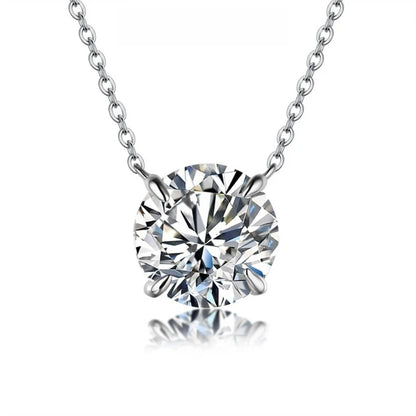 Moissanite Diamond 6.5mm 1CT Necklace For Woman Pendant 925 Silver Necklace For Women Chains Party Bridal Fine Jewelry