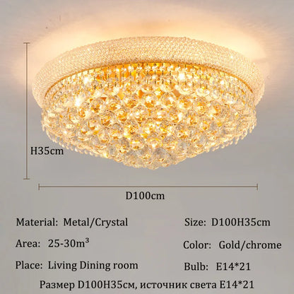 Luxury Crystal Led Ceiling Lights for Living Room Modern Ceiling Chandelier Dining Room Chandeliers Lighting Lamps Ceilings Lamp
