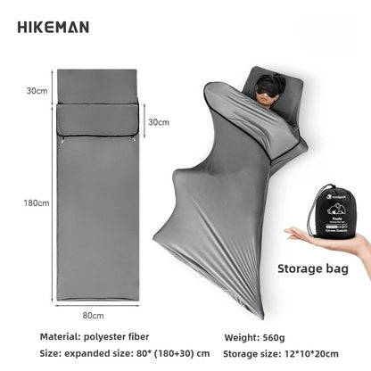 HIKEMAN Ultralight Portable Camping Sleeping Bag Liner Elastic Envelope Style for Adults Outdoor Hiking Washable Hotel Use