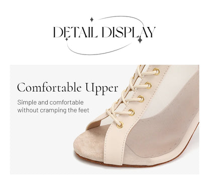 DKZSYIM Women Latin Dance Boots Ballroom Dancing Shoes Ladies Girls Jazz Tango Dance Shoes Customizable Heel 7cm-11cm