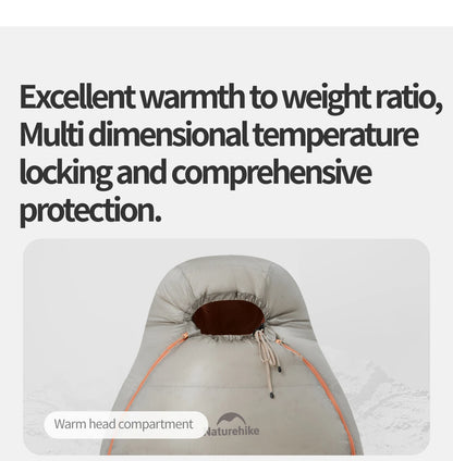 Naturehike Snowbird Pro Goose Down Sleeping Bag Winter Sleeping Bag Ultralight Hiking Camping Goose Sleeping Bag Thickened Cold