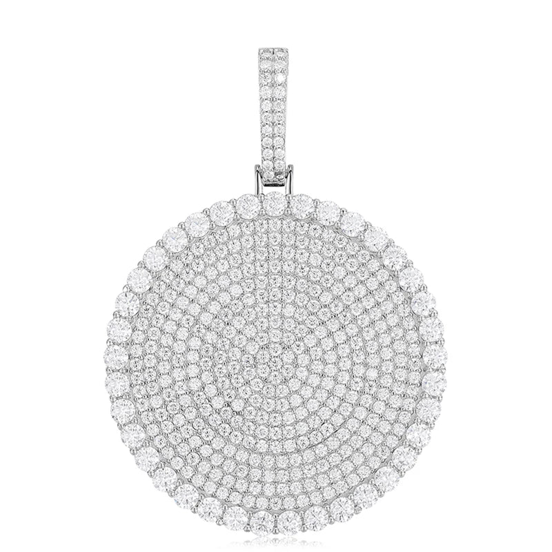 20/30/40mm Round D Color VVS Moissanite Pendant 925 Sterling Silver Necklaces Iced Out Shining Passed Diamond Test Wholesale