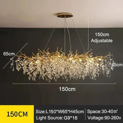 Luxury Modern Crystal Ceiling Chandelier Led Pendant Lamp Dining Table Living Room Bedroom Home Decor Wall Hanging Light Fixture