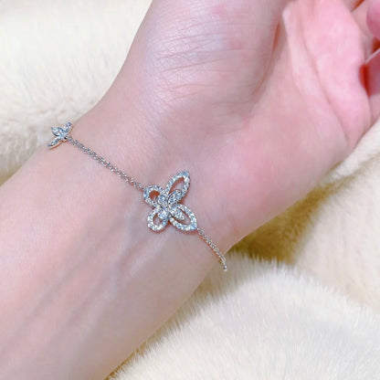 Classic S925 sterling silver phantom butterfly hollow out women's bracelet. Exquisite gifts. Luxury Jewelry