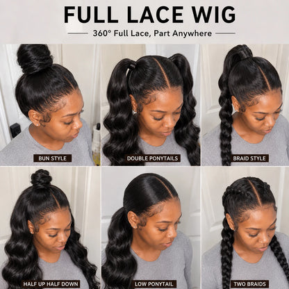 16A 100% Real Full Lace Human Hair Wigs Body Wave Brazilian Raw Virgin Hair Wavy HD Transparent Full Lace Frontal Scalp Wig