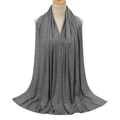 Premium Modal Cotton Jersey Hijab Scarf Long Muslim Shawl Plain Soft Turban Tie Head Wraps For Women Africa Headband 170x60cm
