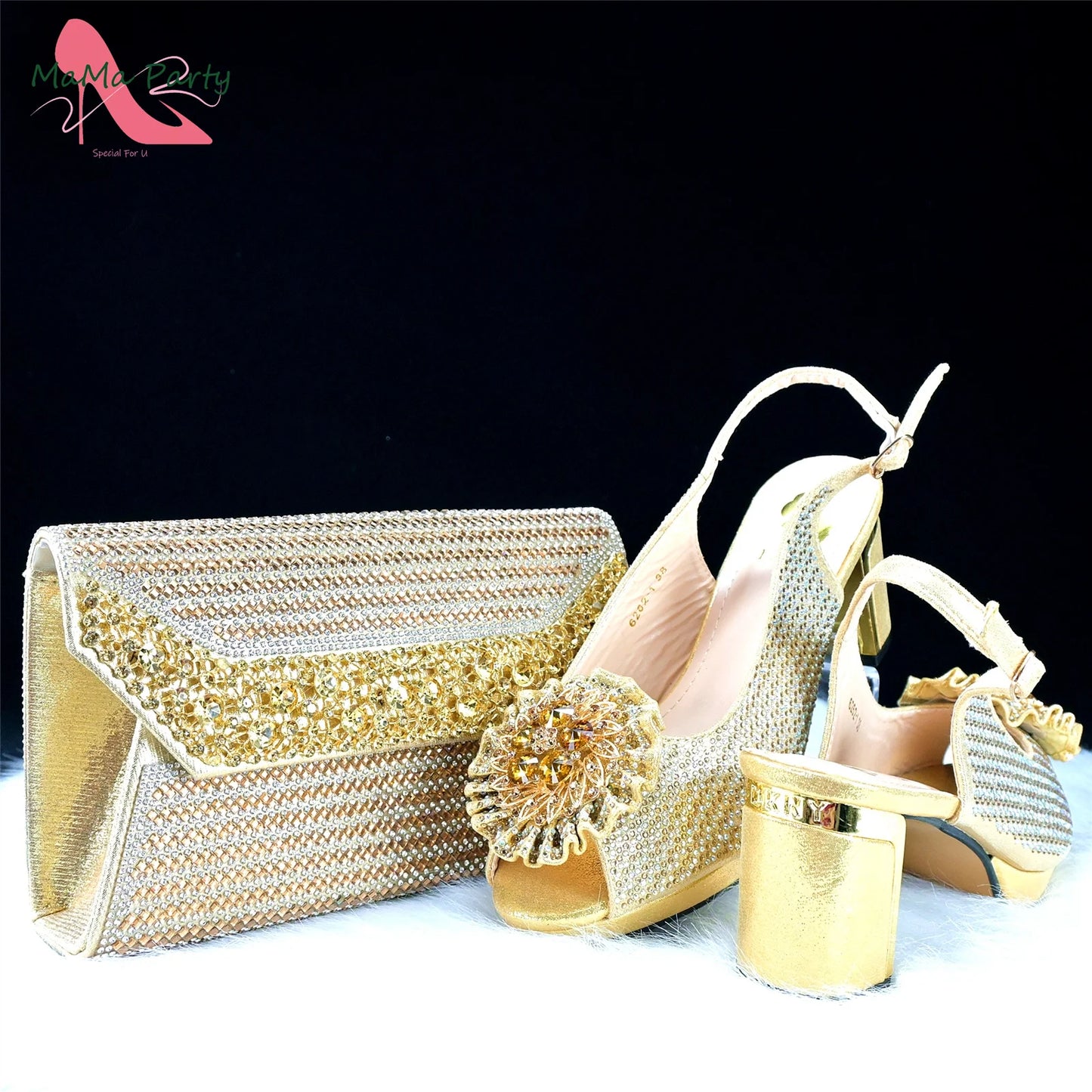 Mature Italian Women Shoes Matching Bag Set in Green Color 7 CM Comfortable Heels with Plaform Elegant Peep Toe Sandals