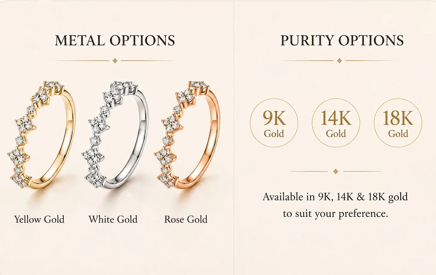 Custom Lab Grown Diamond VVS Clarity 9K 14K Gold 0.5cttw D Color Anniversary Engagement Promise Wedding Ring for Women
