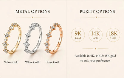 Custom Lab Grown Diamond VVS Clarity 9K 14K Gold 0.5cttw D Color Anniversary Engagement Promise Wedding Ring for Women