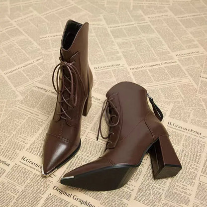 8cm High Heels Women's Ankle Boots Pointed Fashion Shoes Dress Designer Women's Boots 2025 Winter Sexy Chelsea Botas De Mujer