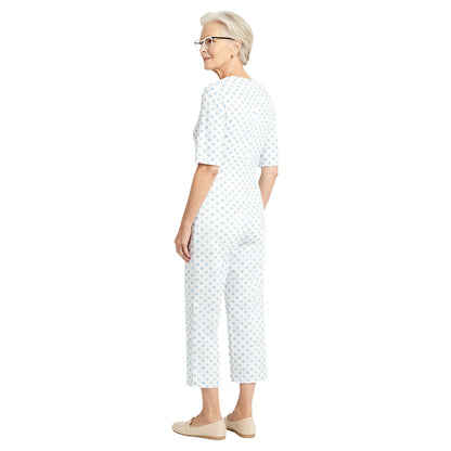 Women Special Need Adaptive Clothing Elderly Alzheimer Dementia Back Zipper Anti-Strip Nursing Jumpsuit Homewear Sleepwear