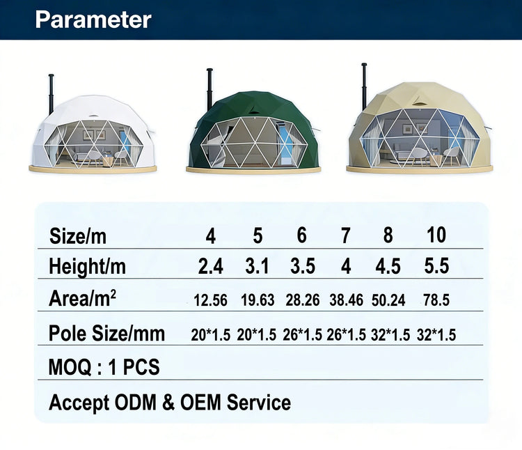 Customize Style Outdoor Glamping Luxury Hotel Tent Multi Color PVC Material Waterproof Geodesic Dome Tent for Family Camping