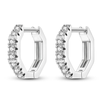 925 Sterling Silver Original Hoop Earring For Woman Luxury  Pendientes Wedding Jewelry Gift