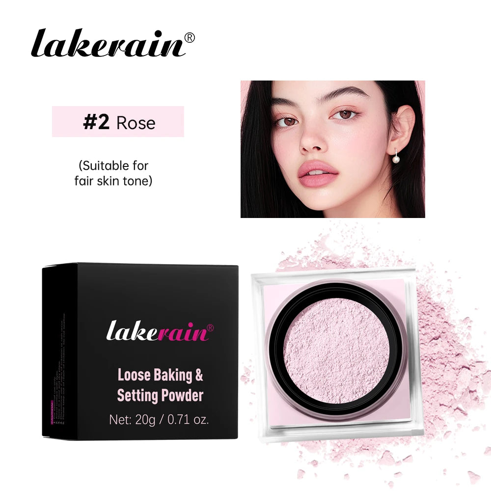 Loose Baking&Setting Powder Long Lasting Oil Control Natural Face Matte Waterproof Brighten Loose Powder Makeup Cosmetics