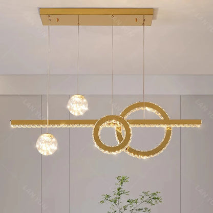 Modern home decoration salon lamps for living room smart crystal Pendant lights dining room indoor lighting