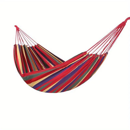 Outdoor Canvas Hammock Thickened Hammock Camping Swing Hammocks with Tree Ropes Anti Rollover Striped Hanging Chair Hammocks