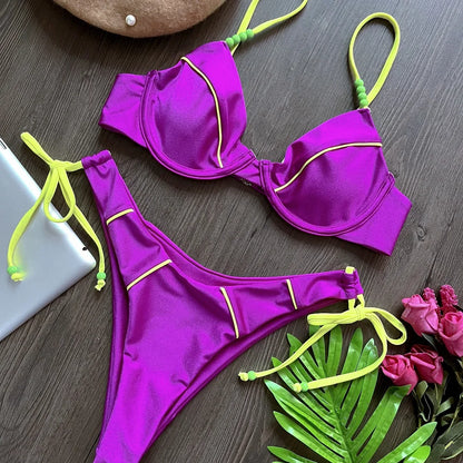RUOTONGSEPT New Sexy Push up Bikini Set Swimsuit Women's low-waist Swimwear For Female Two Piece Beachwear 2023 Bathing Suit