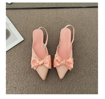 maogu Bow Polka Dot Pointed Toe Stiletto Sandals Luxury Sandals Women Designers Elegant Party Sandal 2023 Fashion Women Shoes 39