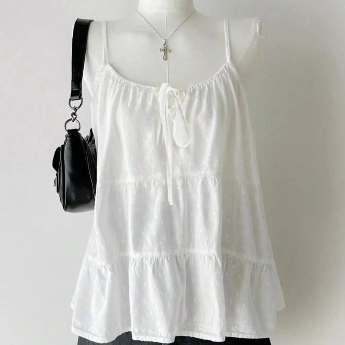 Stylish Women's Summer Polka Dot Jacquard Camisole