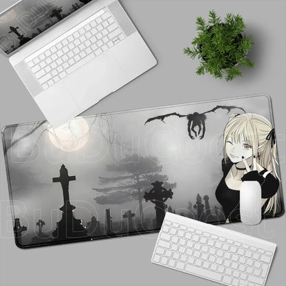 New Misa Amane Light Yagami Desk Mat Death Note Anime Mousepad Computer Gamers Lock Edge Mouse Pad Gaming E-sports Keyboard Pads