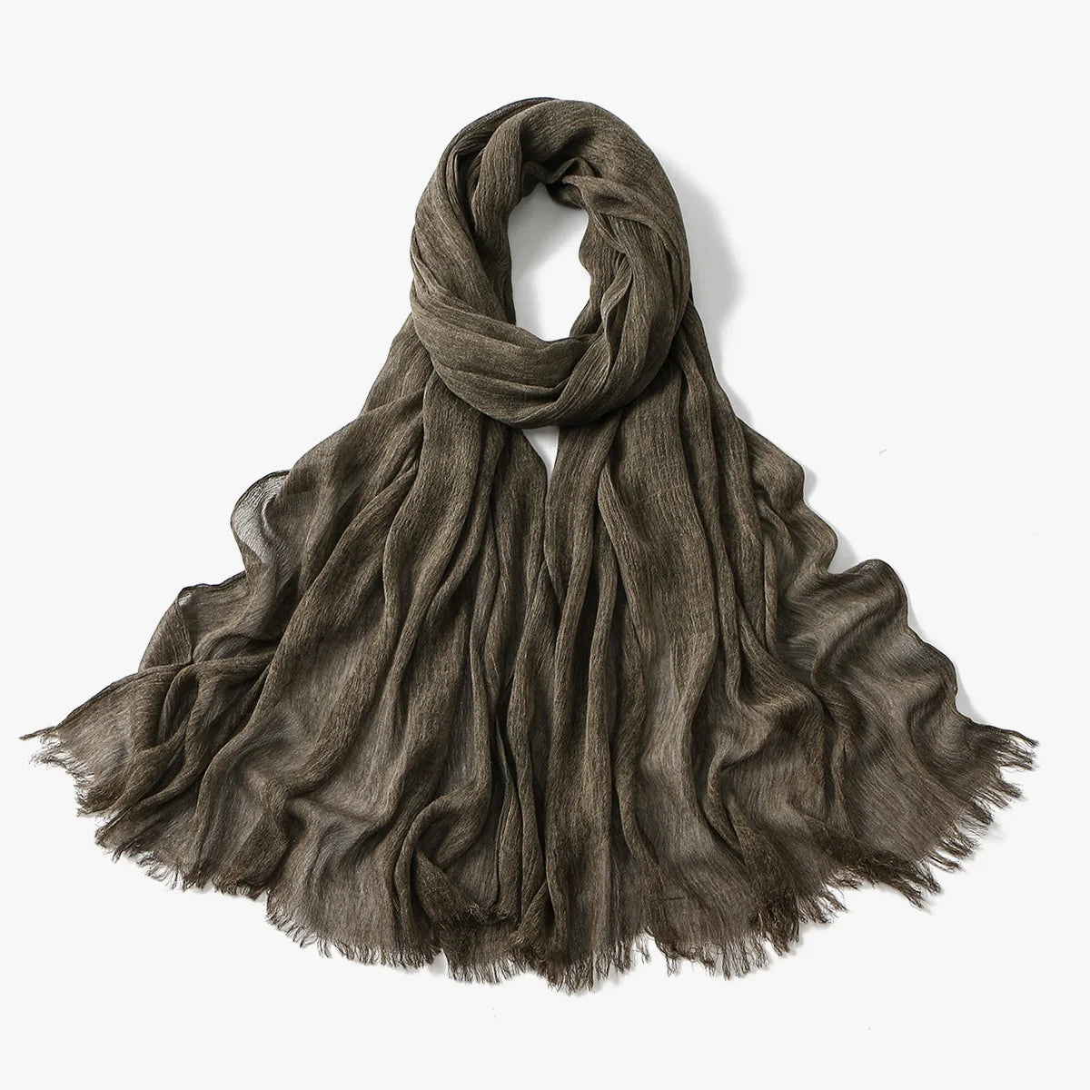 Fashion Crinkle Cotton Royan Hijab Scarf for Muslim Women Islamic Long Soft Shawls Wraps Short Tassel Bufanda Accessories
