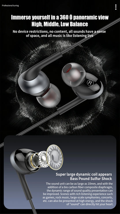 For Samsung Wired Headphones in Ear USB Type C Earphones 9d HiFi Stereo Earbuds For Galaxy S26 S25 S24 S23 S22 S21 Ultra A56 A54