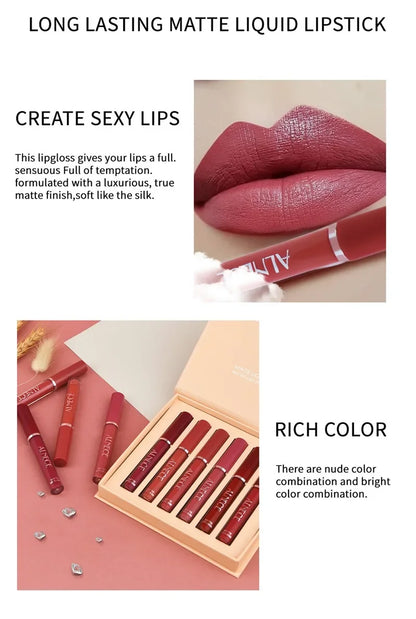 Combination Lipstick Set Makeup for Women Waterproof Long Lasting Cosmetics Matte Velvet Nude Color Lipstick Makeup Gift Box