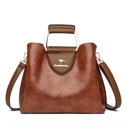 Genuine Soft Pu Leather Handbags for Women Vintage Shoulder Tote Bag Luxury Designer Ladies Large Capacity Purse Bags Sac A Main