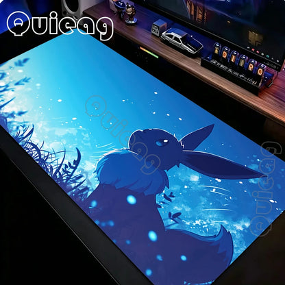 XXL Japan Anime Gamer Mouse Pad E-eevee Cabinet Kawaii Tablepad Pokemon Keyboard Rug Laptop PC Gaming Rubber Extended DeskMats