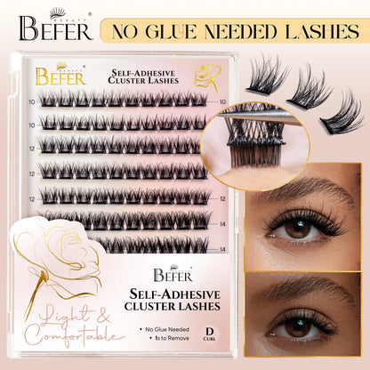 Befer Self-Adhesive Lash Clusters No-Glue Manga Eyelashes 120 Pcs Clusters Lashes Natural Makeup Fluffy False Eyelashes Supplier