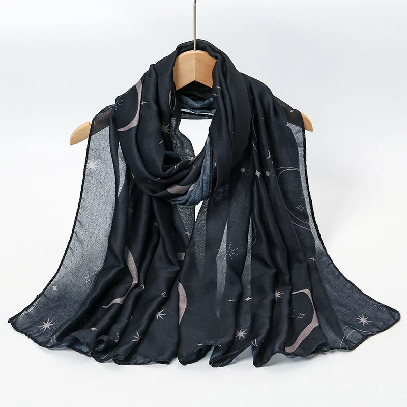 1Pcs Ramadan Hijab for Women Crocodile Print Bohemian Watercolor Soft Muslim Hijabs Floral Breathable Shawl Wrap Scarf Headscarf