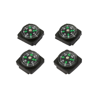 Portable Button Outdoor Survival Compass Navigation Tool 4PCS Leather Pouch Compass Orienteering Hiking Camping Navigator Tool