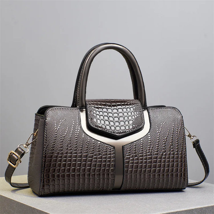 2025 Fashion New Crocodile Pattern Handbag Women'S Large Capacity Shoulder Bag Classic Retro Crossbody Bag Commuter Tote Bag