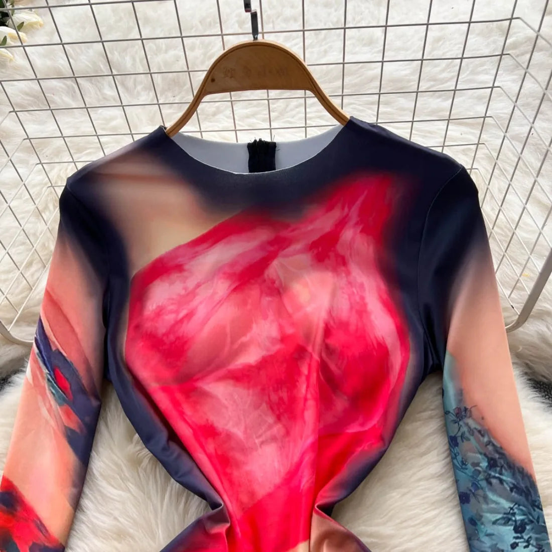 Foamlina 2025 Autumn New Fashion Print Bodysuit European Women's Sexy Hot Girl Slim Fit Flattering Long Sleeve Tight Jumpsuit