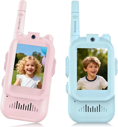 AIRITON Children's Video Walkie Talkies 2 Pack Rechargeable 2-inch High-definition Screen Voice Changer For Kids Gift Boys Girls