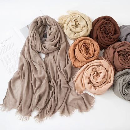 60 Color Cotton Crepe Shawl Headwraps Fashion Scarf Hijab For Women Veil Muslim Islam Hijab Cap Scarf For Muslim Shawl 200*90CM