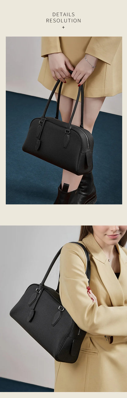Women's Luxury Designer Handbags Genuine Leather Ladies Underarm Shoulder Bag New Fashion 2026 Cowhide Large Capacity Tote Bag