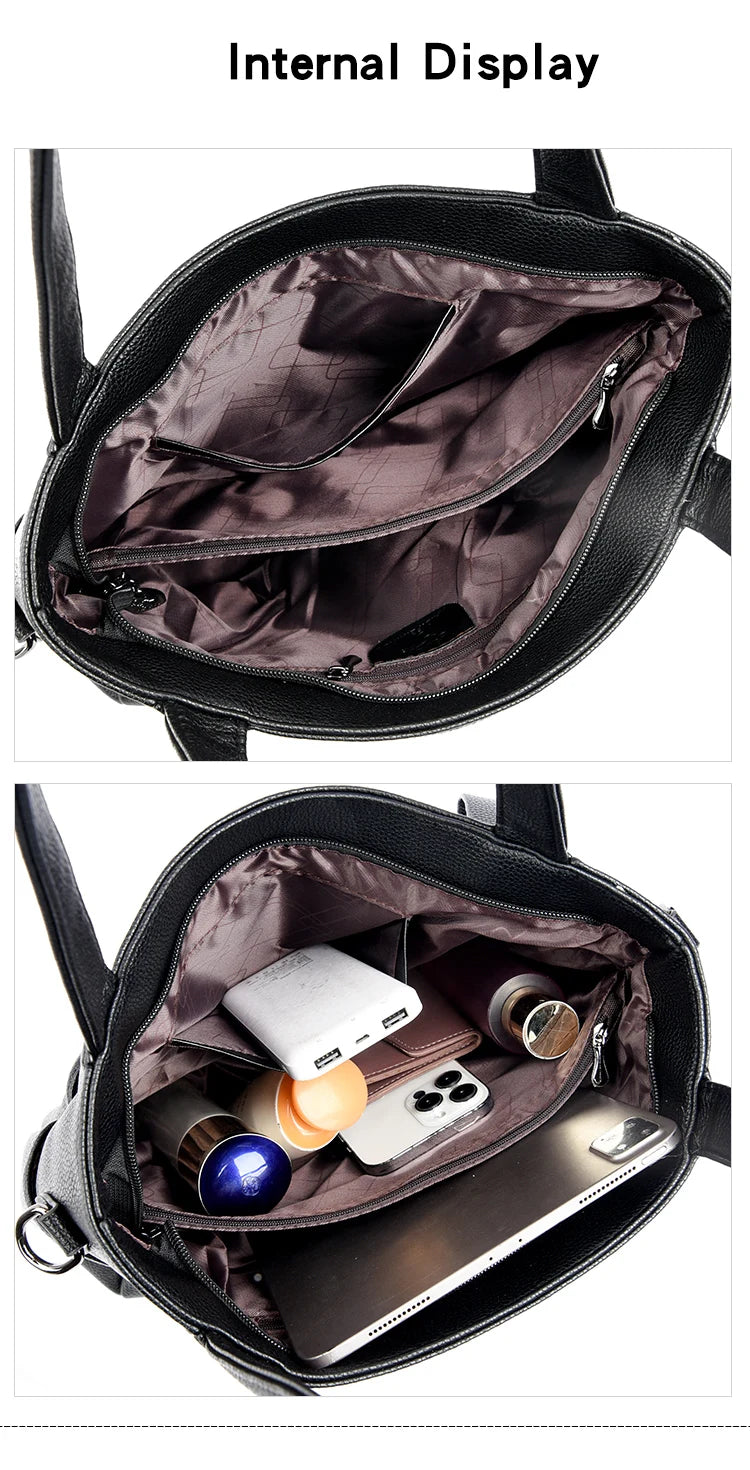 High Quality Soft Leather Shoulder Crossbody Bags For Women Large Capacity Luxury Bag Brand Designer Casual Handbag Sac A Main