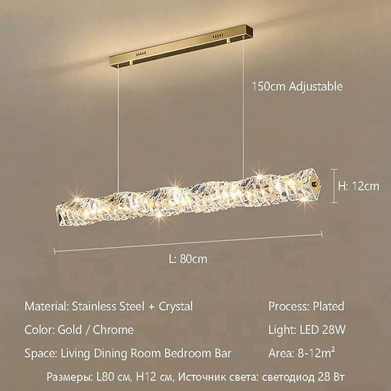Luxury K9 Crystal Chandelier Dimmable Ceiling LED Pendant Lights Home Living Room Bedroom Indoor Atmosphere Decorative Lighting