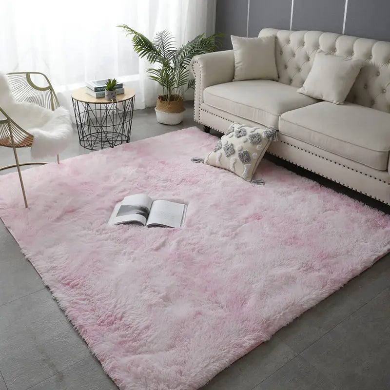 Nordic Ins Wind Tie-dye Gradual Change Silk Plush PV Plush Living Room Coffee Table Mattress Bedside Bedroom Dining Room Carpet